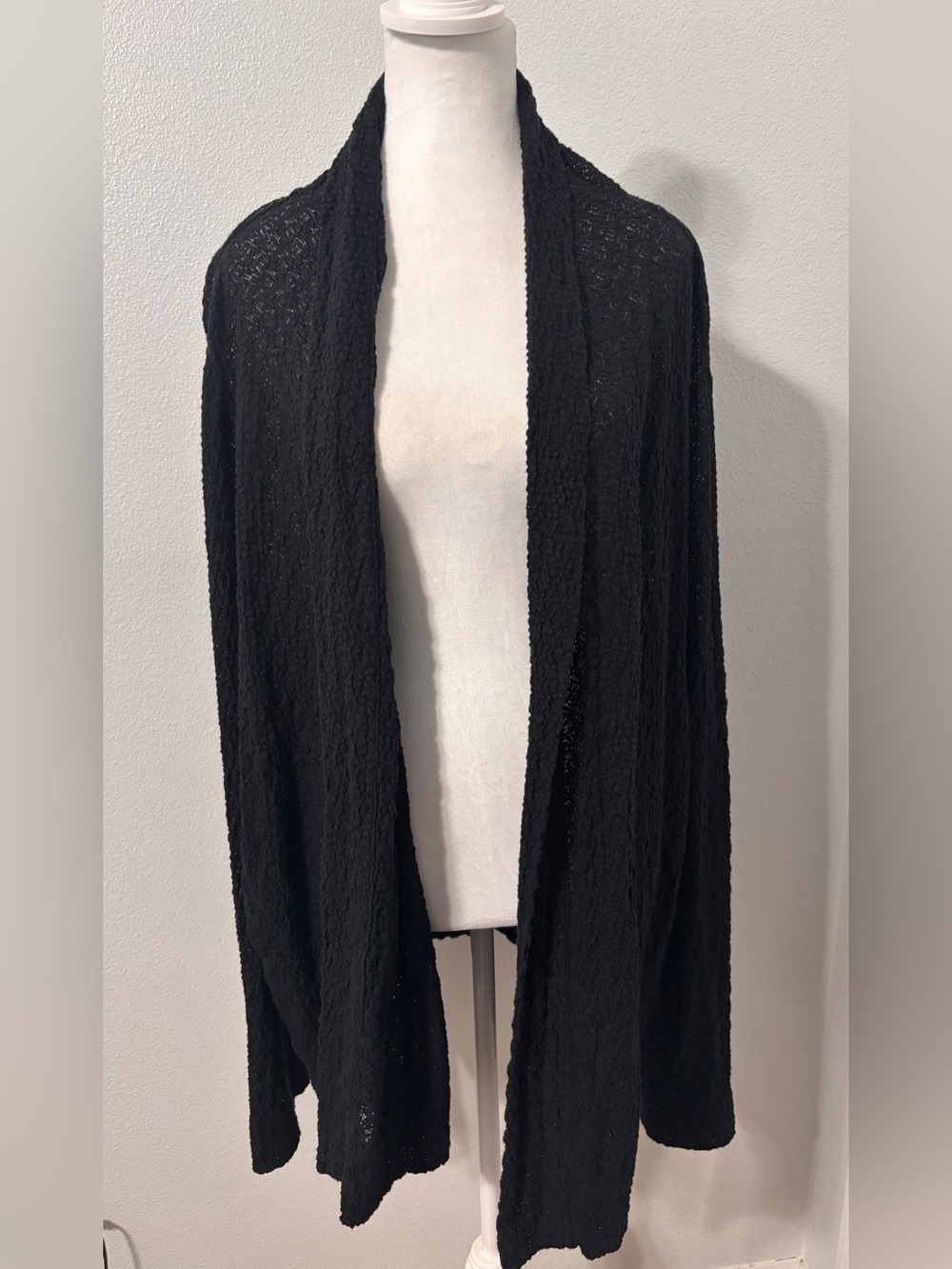 Coldwater Creek Cardigan Sweater Womens Black Plus Size 2X Open Front